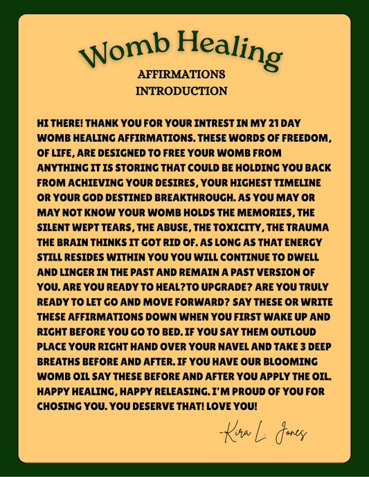 Blooming Womb Healing Affirmations